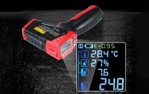 HT651D - Pirometru digital cu laser, măsurător de umiditate - Img 6