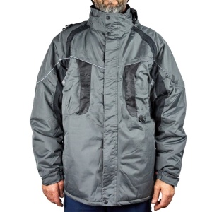 Jacheta iarna polar gri/negru poliester/pvc marimea XL