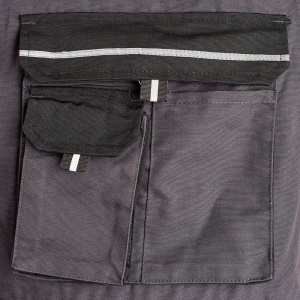 Pantalon cu pieptar comet gri/negru material-bumbac/poliester marimea 64 - Img 3
