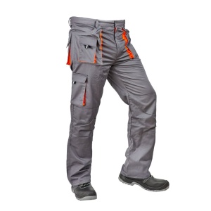 Pantalon talie star gri/portocaliu material-bumbac/poliester marimea 54 - Img 4