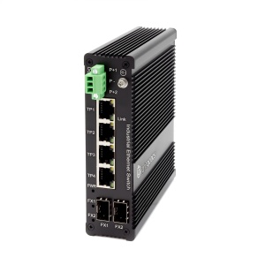 Comutator industrial 4*10/100/1000Base-T RJ45, 2*1000M porturi de fibră (SFP)