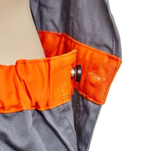 Pantalon cu pieptar star gri/portocaliu material-bumbac/poliester marimea 50 - Img 3