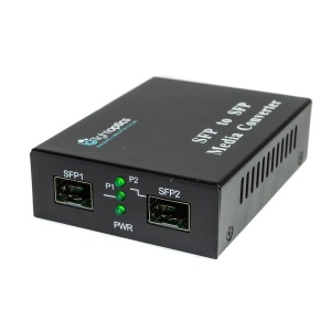 Convertor media SFP la SFP, extindere/repeater, 2 porturi SFP 100/1000M - Img 2
