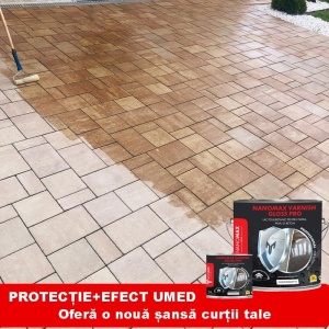 Lac Poliuretanic efect lucios/ satinat pentru piatra, pavaj si beton - Img 2