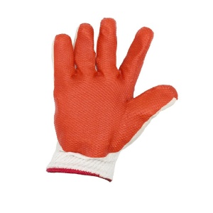 Manusi tricot polycotton impregnate latex rosu/portocaliu marimea 10 - Img 2