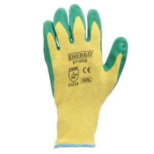 Manusi tricot polycotton impregnate latex verde laty marimea 9 - Img 3