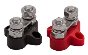 Dual Terminal Stud M8-linked set (1 red/1 black)