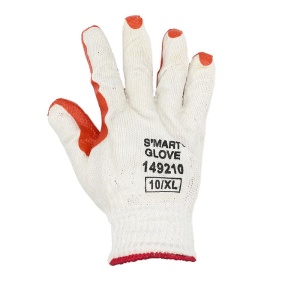 Manusi tricot polycotton impregnate latex rosu/portocaliu marimea 10 - Img 3