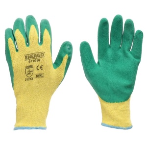 Manusi tricot polycotton impregnate latex verde laty marimea 10