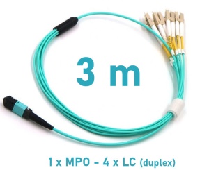 Patchcord OM4 Breakout, MPO-F la 8xLC/UPC, 3m - Img 2