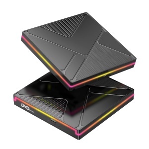 DVD writer extern RGB, DVD/CD/VCD +/-RW, suport M-DISC, Cablu USB 3.0/Type-c, Compatibil Laptop/Desktop/Macbook/iMac