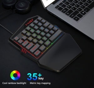 Tastatura Gaming RGB 35 taste, one hand, ergonomica, Negru - Img 3