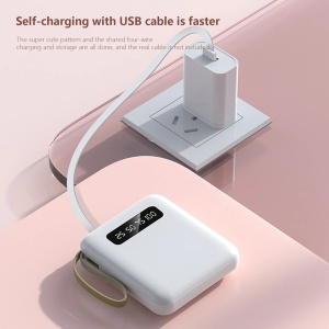 Baterie externa 20000mAh Fast Charge USB, USB-C, Lightning, Micro-USB Alb - Img 4