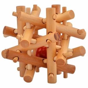 Joc IQ de logica, inteligenta si rabdare, casse-tete din lemn - Spikes