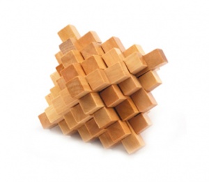 Joc IQ de logica, inteligenta si rabdare, casse-tete din lemn - Pyramid - Img 2