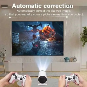 Proiector de jocuri X10 Plus 4K 120 lumeni 64 GB cu telecomanda 10000 de jocuri si 2 controller, culoare alb - Img 3