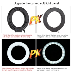 Lampa circulara, Ring Light, trepied 1.1m cu adaptor pentru 2 telefoane, lumina calda - rece, 10 trepte intensitate - Img 8