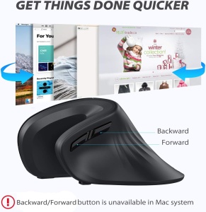 Mouse ergonomic, 800-1600 Dpi, RGB, silent click, Negru - Img 4