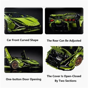 Set construit 1:8 Lamborghini Sian FKP 37 3696 Piese Super Sports - Img 3