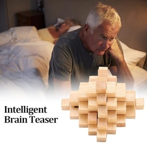 Joc IQ de logica, inteligenta si rabdare, casse-tete din lemn - Pyramid - Img 4