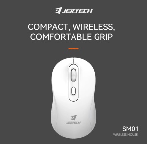Mouse JERTECH SM-01 800 - 1200DPI Wireless, Alb - Img 2
