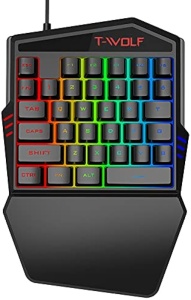 Tastatura Gaming RGB 35 taste, one hand, ergonomica, Negru