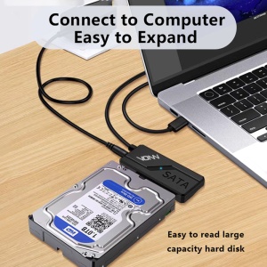 Adaptor USB 3.0 la SATA, pentru HDD/SSD 2.5/3.5 inch, plug and play, cu 12V sursa de alimentare EU - Img 2