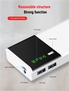 Baterie externa 20000mAh Fast Charge cu 2 porturi USB Alb - Img 2
