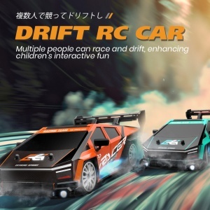 Masina cu telecomanda RC, Mustang albastru, Drift car, 30km/h, 4x4, lumini LED, cauciucuri interschimbabile - Img 3