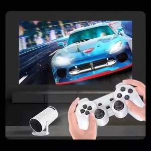 Proiector de jocuri X10 Plus 4K 120 lumeni 64 GB cu telecomanda 10000 de jocuri si 2 controller, culoare alb - Img 4