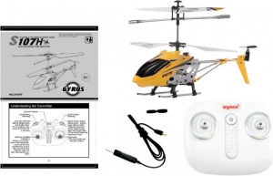 Elicopter cu telecomanda SYMA S107H Galben, incarcare usb, 2 moduri viteza - Img 3