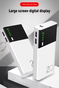 Baterie externa 20000mAh Fast Charge cu 2 porturi USB Alb - Img 4
