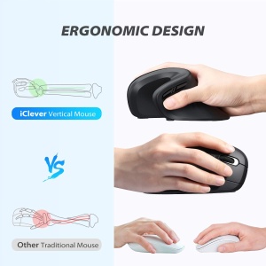 Mouse ergonomic, 800-1600 Dpi, RGB, silent click, Negru - Img 2