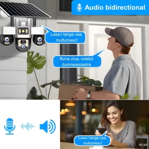 Cameră de Supraveghere 4K Mageca, 3 Lentile, Alimentare Solară, Conexiune 4G, Vedere Nocturnă, Rezistentă la Apă - Img 3