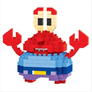 Set Constructie 185 Piese Minifigurina Spongebob Mr. Krabs, plastic ABS, pentru copii peste 8 ani, multicolor