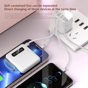 Baterie externa 20000mAh Fast Charge USB, USB-C, Lightning, Micro-USB Alb - Img 2