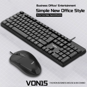 Kit tastatura si mouse cu fir, ergonomic, pentru office, Negru - Img 2