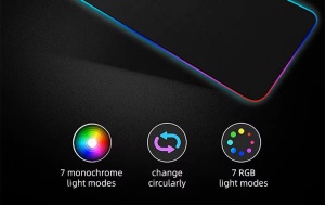 Mousepad pentru Gaming Iluminat RGB 800x300x4mm, Negru, 14 Moduri de Iluminare, rotire sens - Img 3