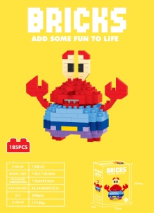 Set Constructie 185 Piese Minifigurina Spongebob Mr. Krabs, plastic ABS, pentru copii peste 8 ani, multicolor - Img 2
