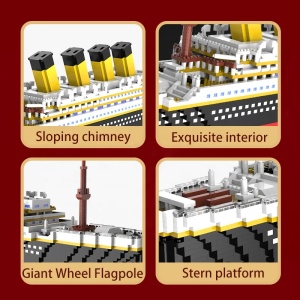 Set constructie Titanic M2019, 2000 blocuri, plastic, pentru copii 7-14 ani - Img 2