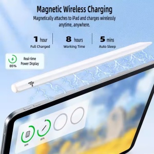 Stylus iPad Pen, Pix pentru tableta iPad Apple 2018-2024, Profesional, Penite anti-zgarieturi, functie Palm Rejection, Tilt, Lag-Free, Magnetic - Img 3
