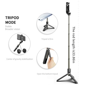 Trepied telescopic, Selfie Stick 90 cm cu telecomanda bluetooth - Img 3