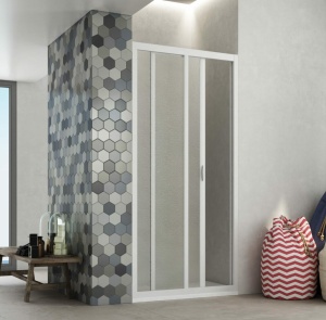Paravan de Duș Sara – Uși Glisante din Acril, Profil PVC, Montaj între 3 Pereți, 100% Fabricat în Italia