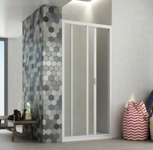 Paravan de Duș Sara – Uși Glisante din Acril, Profil PVC, Montaj între 3 Pereți, 100% Fabricat în Italia