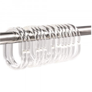 Set 12 inele perdea dus, transparente