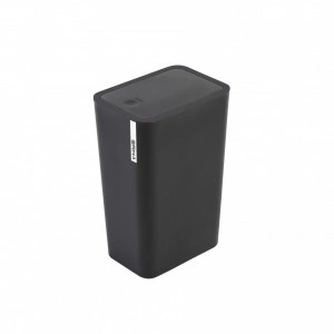 Cos de gunoi Erika, negru, 8l, capac push, pentru spatii inguste
