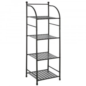 Raft metalic,Haiti, 4 rafturi, 33,5x27,5x116cm, metal, negru