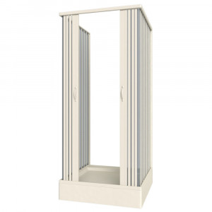 Cabina dus trei laturi, model Saturnia, usi armonice, fara cadita de dus, material PVC - Img 2