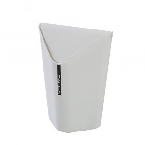 Cos de gunoi Dalila, alb 6.5l, pentru colt, capac basculant