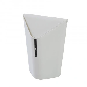 Cos de gunoi Dalila, alb 6.5l, pentru colt, capac basculant